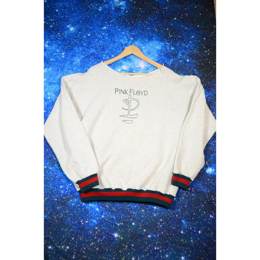 Vintage Brockum Pink Floyd Sweatshirt Mens Medium Gray Embroidered Logo USA